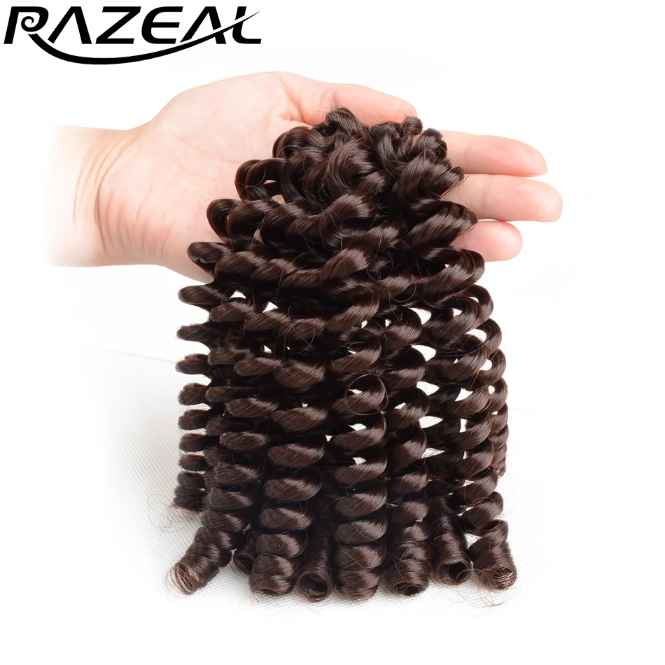 

6Piece 20Roots/Pack Crochet Hair Extension Curly Braiding Hair Kenzie Curl Crochet Braids RAZEAL 14inch