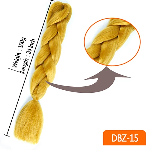 WTB 80 цветов синтетический Омбре красочное крупное плетение волос 100 г/упак. 24 дюйма цветные вязанные волосы - Цвет: P1B/613