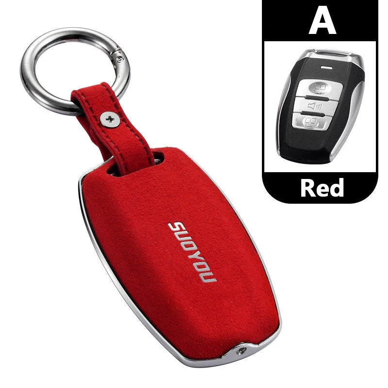 Автомобильный кожаный чехол для ключей Great wall HAVAL H6 Coupe H7 H9 H1 H2 кольцо для ключей брелок для ключей из натуральной кожи - Название цвета: A  Red