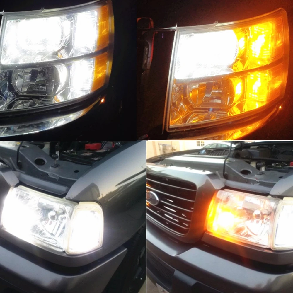 WLJH 2x T20 7443 Автомобильный светодиодный тормозной сигнал DRL поворотник