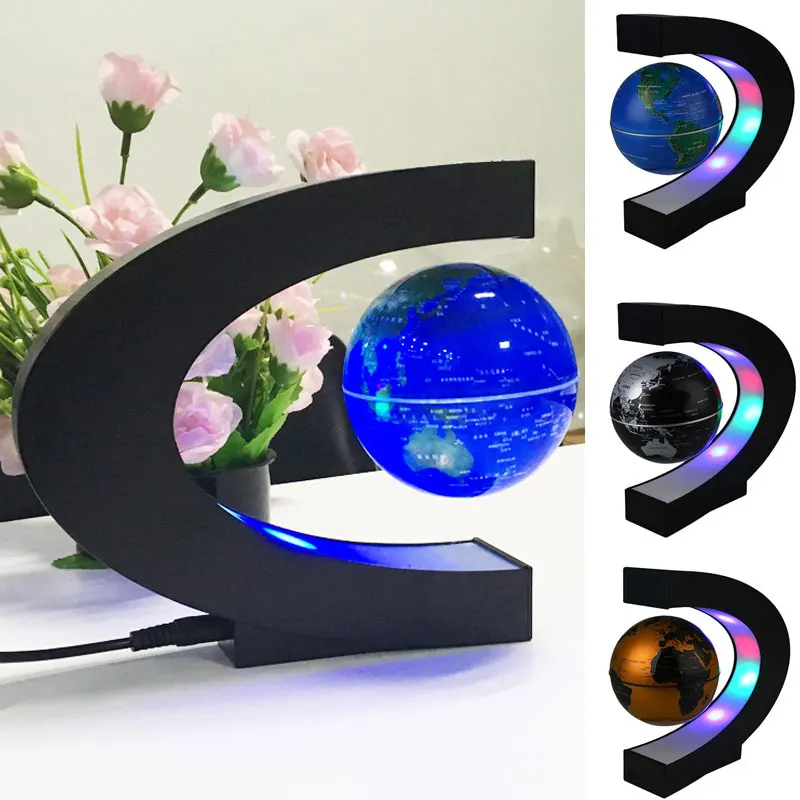 

Magnetic Levitation Globe Light Living Room Home Decoration Bedroom World Map C Shape Novelty 3.5inches LED DIY Study