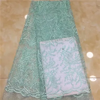 

Nigerian Lace Fabric 2019 High Quality Lace Sequins Embroidery 3d Lace Fabric 5yards French African Bridal Lace Fabric