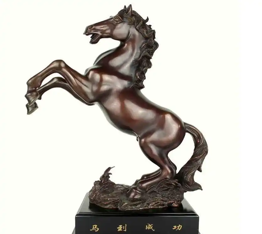 

17 Chinese feng shui Superb red bronze Copper Luckly house Zodiac Horse Statue