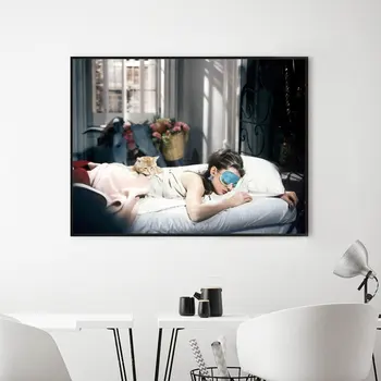 

Audrey Hepburn Breakfast Posters and Prints Fashion Wall Art Canvas Painting Vogue Vintage Pictures Salon Home Room Decoration