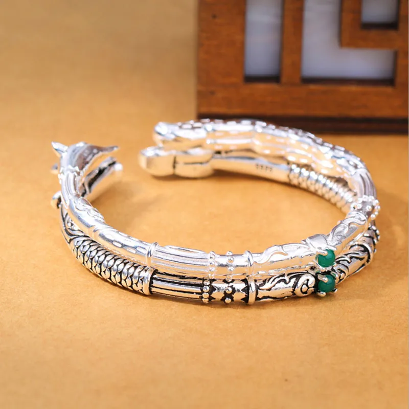 

Wholesale European Fashion Woman Girl Party Wedding Gift Fox Open 925 Sterling Silver Cuff Bangle