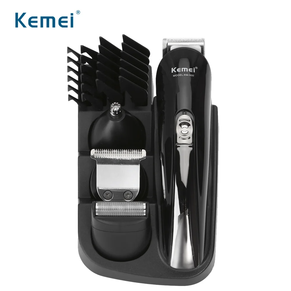 Kemei KM-500 8In1 Hair Trimmer Rechargeable Hair Clipper Electric Shaver Beard Trimmer Men Styling Tools Shaving Machine Cutting