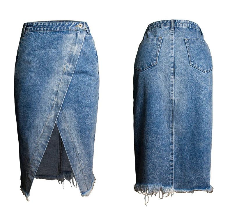 Skirt of female skirt hairline furl furl to wrap hip bull-puncher skirt irregular tassel tall waist skirt of halter MIDI skirt (22)