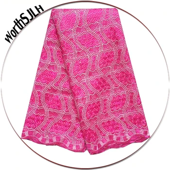 

Bridal African Pink Lace Fabric Latest nigerian Lace Fabric 2019 High Quality Royal Blue French Tulle Guipure Mesh Lace Material