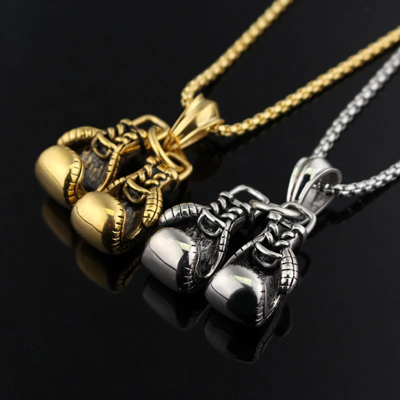 

Mini Boxing Glove Necklace Gold Color Chain Pair Boxing Glove Pendant Necklaces For Men Boys Charm Fashion Sport Fitness Jewelry