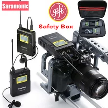 Saramonic uwmic9 вещания УВЧ Камера Беспроводной петличный микрофон Системы двух передатчиков один приемник для Canon DSLR видеокамеры