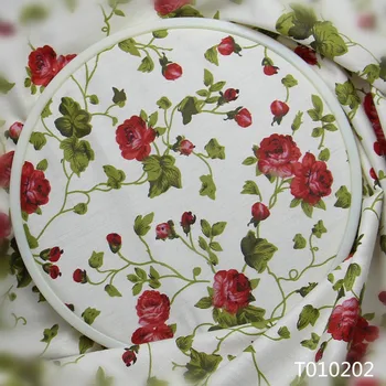 Red Flowers Pattern Cotton for Patchwork fabrics Cloth Clothe by Meter sew Bedding Baby Dolls Quilt Tissu T010202 1x1.6m