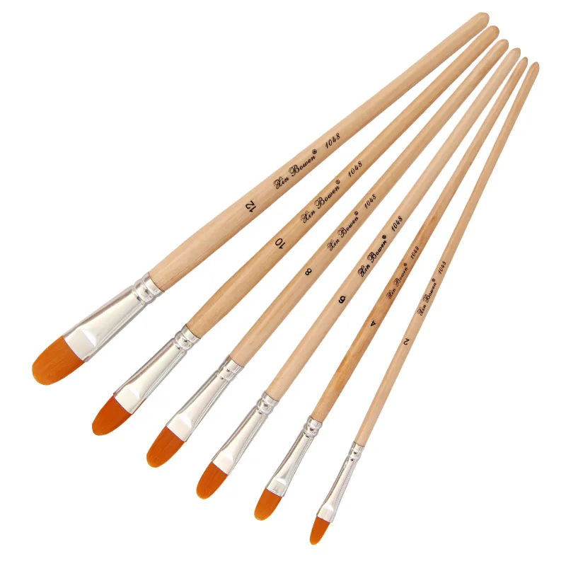 

6PC Paintbrush Oil Paint Nylon Hair Water Color Paint Brushes Acrylics Drawing Brush Art Supplies Paint Brushes For Artist