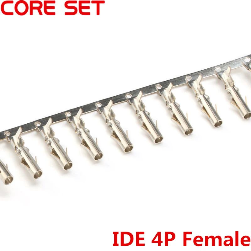 

200pcs/lot Big 4P 4D IDE Terminals Connector Female Needle For PC Computer ATX IDE Power Connector Female Shell