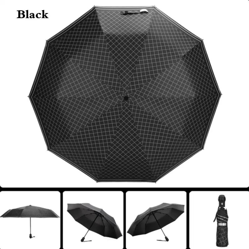 Автоматический складной зонт, Мужской Зонт от дождя, ветрозащитный, УФ, большой, мужской, в полоску, parapluie, 2 цвета, рекомендуем - Цвет: A