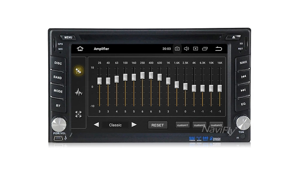 Excellent Navifly android9.0 car gps navigation multimedia for Universal auto Stereo nissan vw kia toyota radio with DSP wifi carplay 16