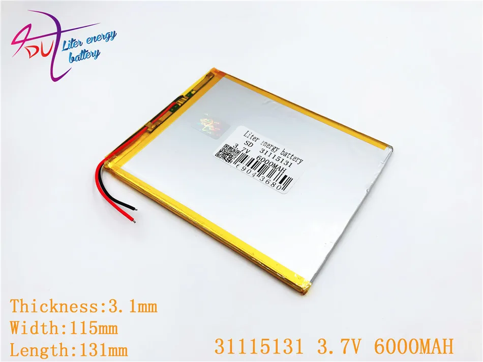 

Liter energy battery 3.7V 31115131 battery dual core,gemei G6T,VI40 dual core,A11 Quad-Core,tablet pc battery 6000MAH SGR241