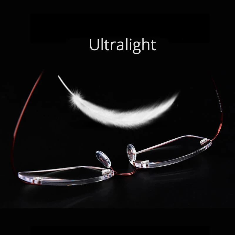 Beste Guanhao Titanium Anti Blauw Licht Ray Ultralight Leesbril Man Vrouwen Randloze Rechthoek Bril Vintage Computer Bril