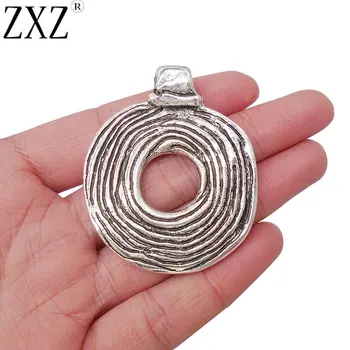 

ZXZ 2pcs Large Zamak Donut Open Spiral Swirl Vortex Round Charms Pendants Double Sided Jewelry Findings
