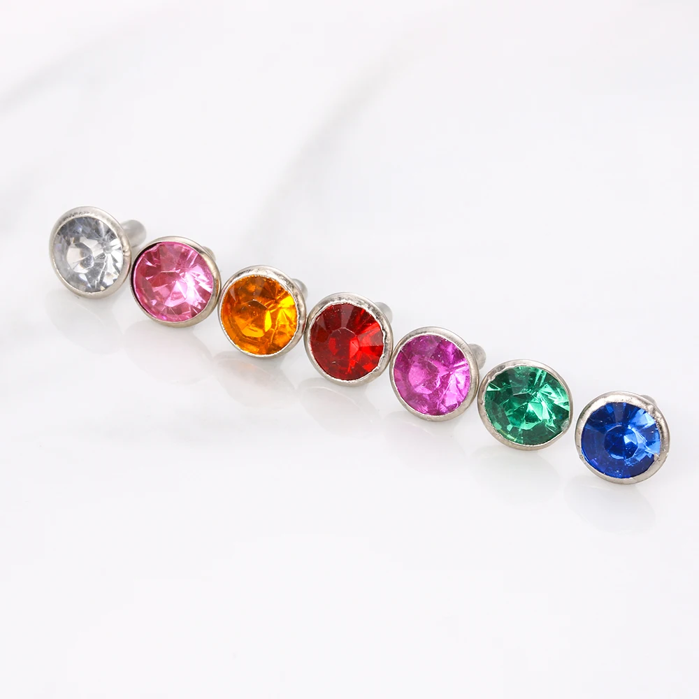 

20sets(40pcs) Multicolor Rhinestone Rivets DIY Clothing Bag Shoes Crafts Decoration Supplies Garment Sewing Drill Nail Button
