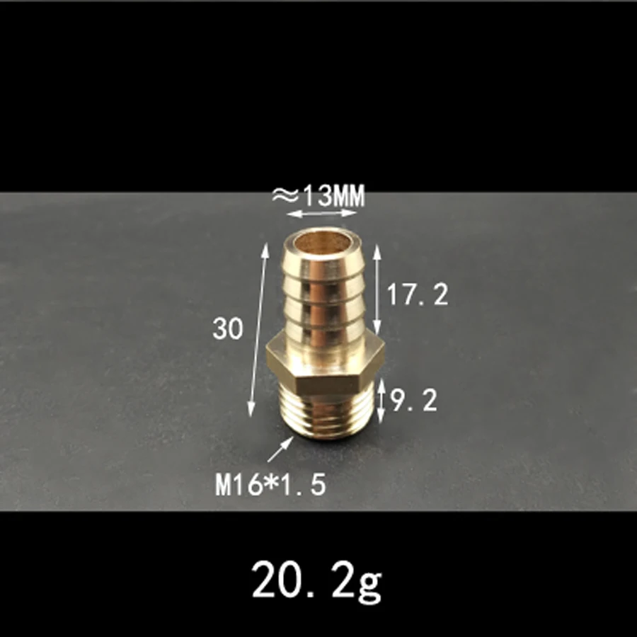 Сгущает M16.x1.5mm x 13 мм шланг Barb хвост Латунная муфта фитинги для соединительной трубы воды газа