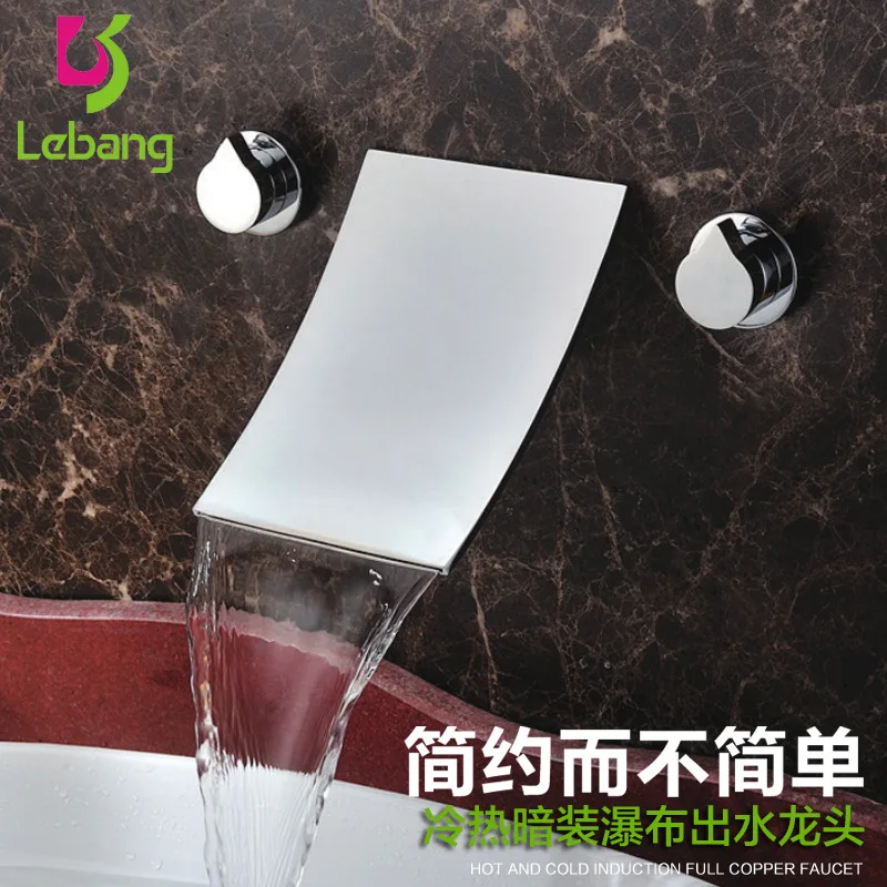 

steel fission waterfall basin bathtub faucet hot and cold face the single league double enter wall type bibcock