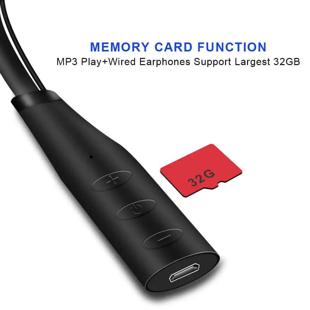  Mp3 Player Bluetooth Earphone with Mic Bluetooth MP3 Music Player Support TF/TF Card Max To 32GB Wi