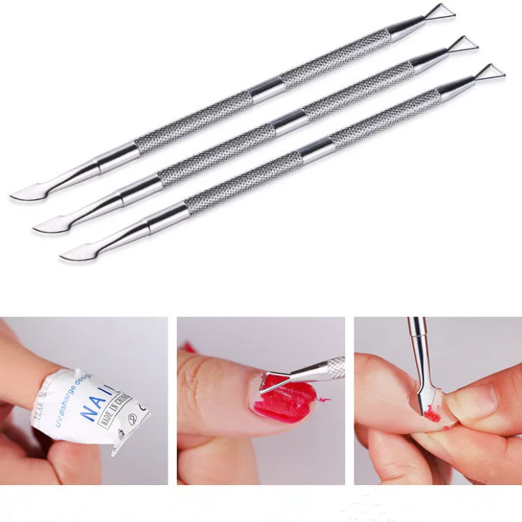 

1PC Dual-ended Nail Art UV Gel Remover Stainless Steel Triangle Stick Rod for Removing Gel Varnish Cuticle Pusher Manicure Tool