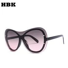 HBK женские модные солнцезащитные очки "кошачий глаз" стиль Брендовые мужские крутые цельные солнцезащитные очки большая оправа очки UV400 очки Oculos