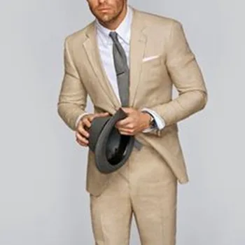 Najtaniej 2017 Najnowsze Płaszcz Pant Tuxedo Kurtki Mężczyzn Garnitur Kostium Homme światła Szary Tuxedo Szampana Męskie Garnitury Slim Fit 3 Sztuka Garnitur Pana Młodego