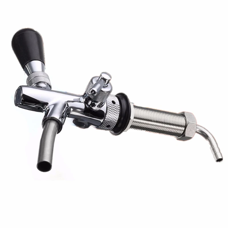 

Stainless Steel Adjustable 4 Inch Draft Beer Faucet G5/8 Shank with Chrome Plating for Kegerator Tap Homebrew