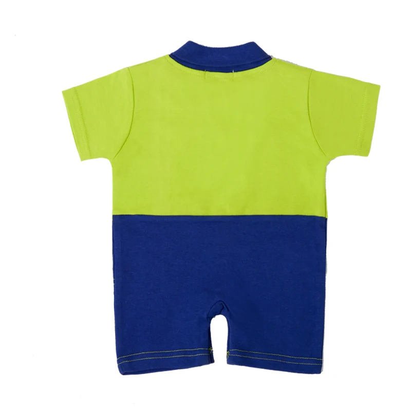 2018 Newborn Baby Bodysuit Short Sleeve Tiny Cottons Baby Boy Clothes 0-9M Infant Jumpsuit BlueGreen Baby Bodysuit Clothing Set (3)