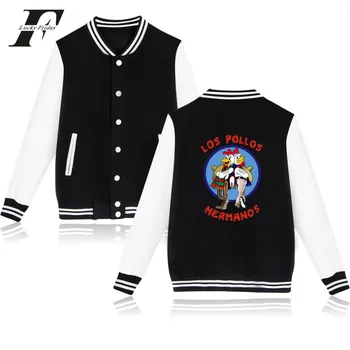 

latest design LOS POLLOS HERMANOS fashion funny Baseball Jacket men women Sweatshirts coats casual pocket button hoodies Jackets