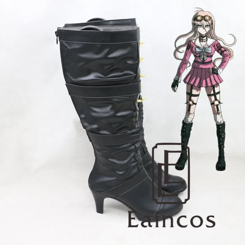 Аниме Danganronpa V3 ирума Миу Косплей Хэллоуин Обувь для вечеринки черные ботинки на