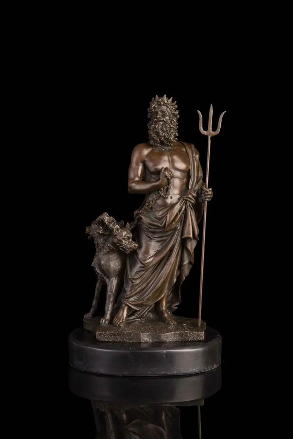 

head Arts Crafts The copper sculpture crafts world famous Western figures carved sculpture Hades and three dogs DS-002