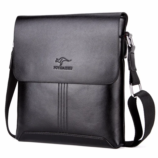 2019 العلامة التجارية الشهيرة الكنغر بولي Leather جلد الرجال حقيبة ساع الصلبة الرجال حقائب الكتف السفر Crossbody الرجال حقائب اليد حقيبة عادية