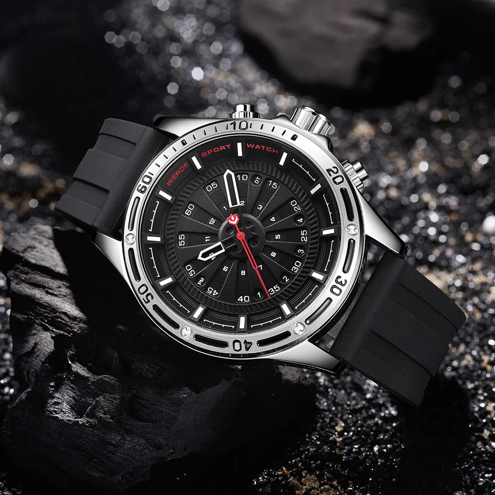 

WEIDE Mens Army Sports Date Quartz Silicone Band Clock Relojes Para Hombres LED lights Display Wristwatches Water Resistant Hour