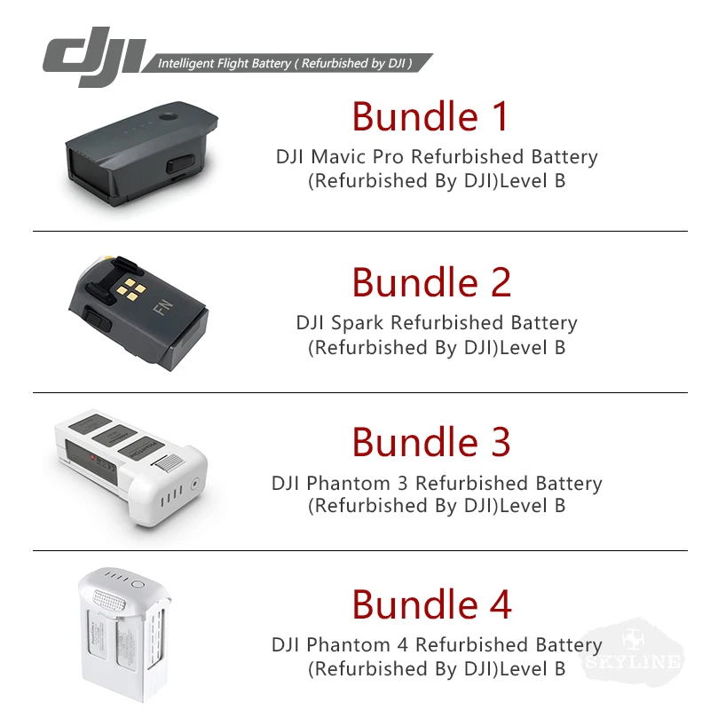 

DJI Mavic Battery(Refurbished By DJI)/Spark/Phantom 4 Series/ Phantom 3 Drone Intelligent Flight Batteries (Refurbished By DJI )