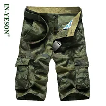 Новые военные Маскировочные шорты мужские брендовые IN-YESON свободные хлопковые летние шорты до колен мужские тактические шорты Карго