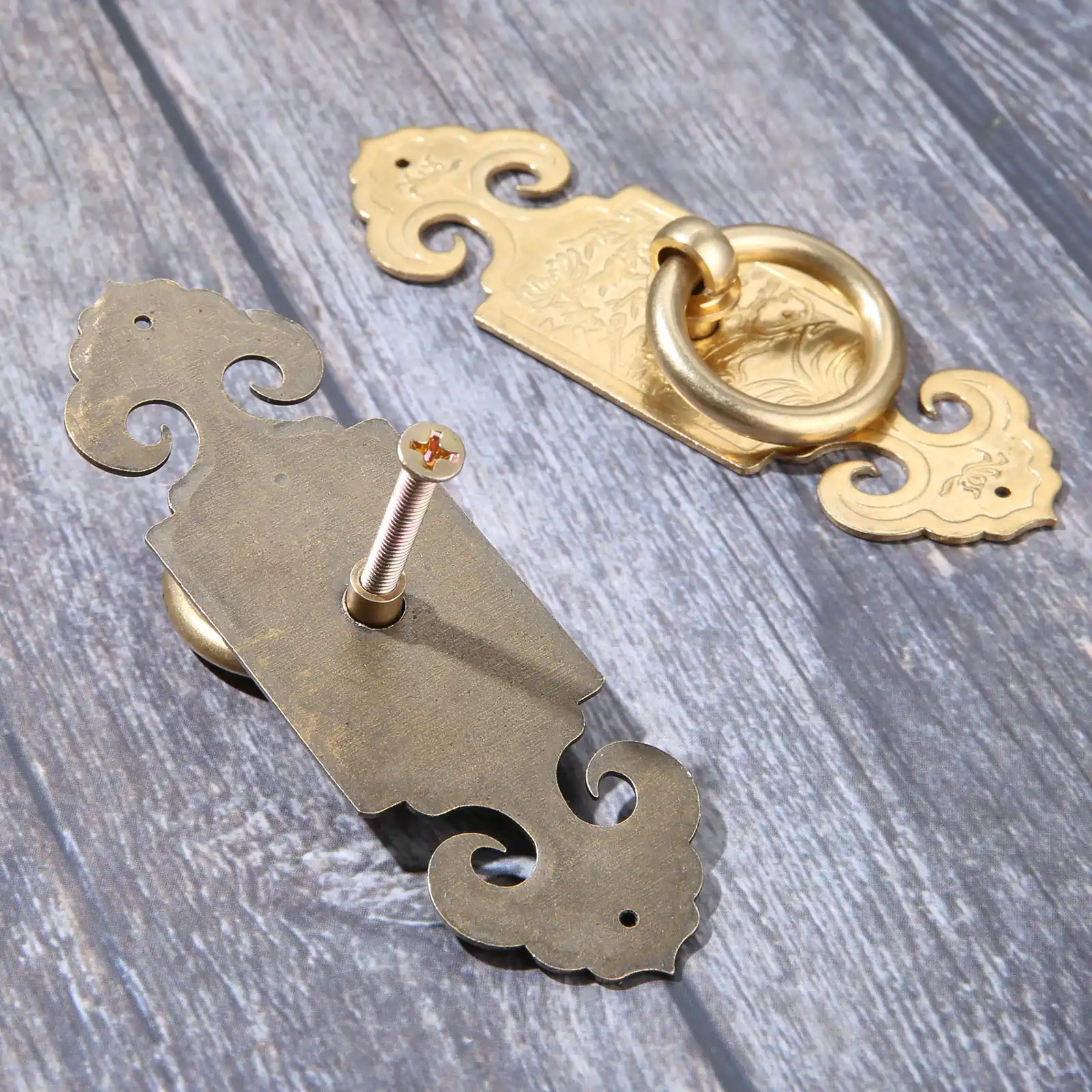 cobre Knocker Armario armario vintage Tirador de puerta Tiradores para muebles Tiradores antiguos-BronceUTipo aguja-11Cm Tirador para muebles chino
