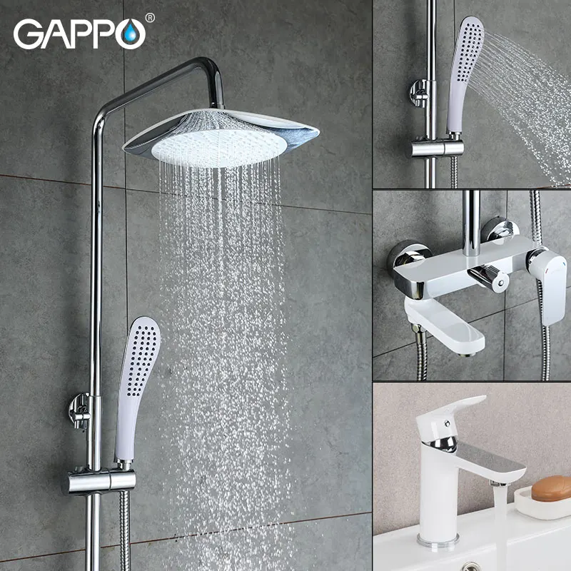 GAPPO الأبيض حوض الحنفيات المياه بالوعة خلاط حوض خلاط صنابير صنبور حوض استحمام حمام حوض خلاط الحمام دش مجموعة GAPPO الأبيض حوض الحنفيات المياه بالوعة خلاط حوض خلاط صنابير صنبور حوض استحمام حمام حوض خلاط الحمام دش مجموعة