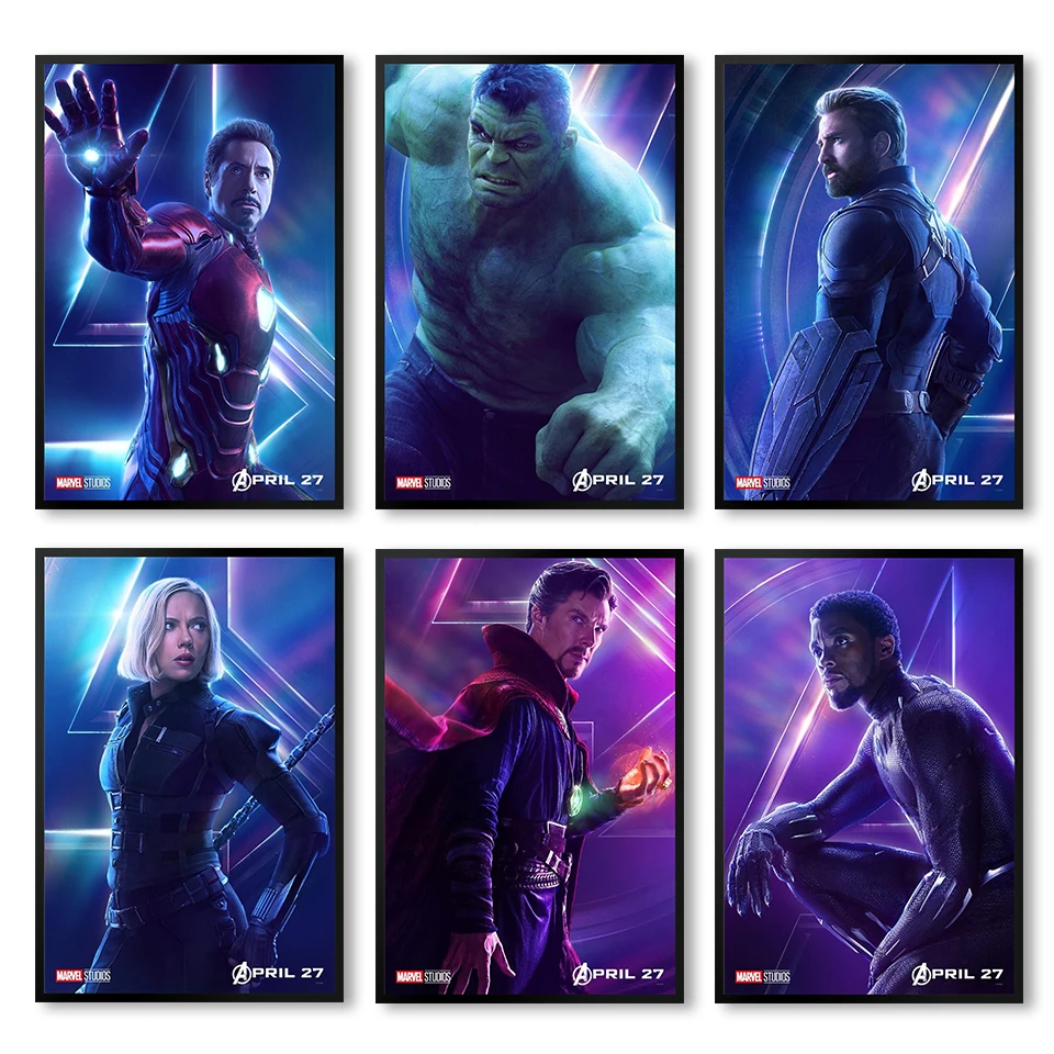 

Movie Poster Picture HD Print Canvas Home Decor Wall Art Living Room Canvas Painting Marvel Avengers Endgame Superhero Captain