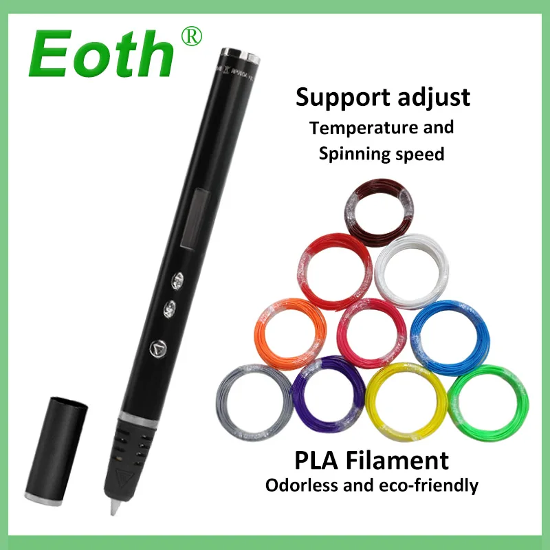 

3D Pen 1.75mm ABS/PLA DIY LED Screen,USB Charging 3D Printing Pen Filament Creative Toy Gift For Kids Design