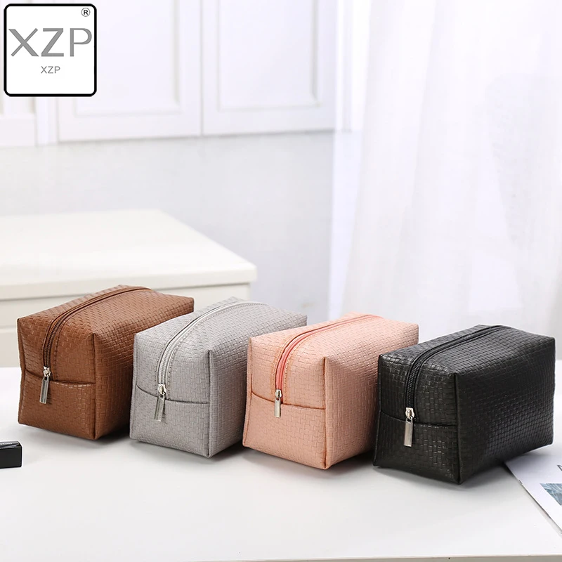 XZP Women Woven Pattern Solid Cosmetic Bag Travel Make Up Bags Fashion Ladies Makeup Pouch Neceser Toiletry Organizer Case XZP Women Woven Pattern Solid Cosmetic Bag Travel Make Up Bags Fashion Ladies Makeup Pouch Neceser Toiletry Organizer Case