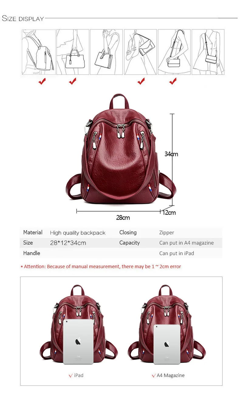 Винтажный рюкзак женский высококачественный кожаный рюкзак большой емкости школьная сумка для девочки-подростка Повседневный женский рюкзак для путешествий