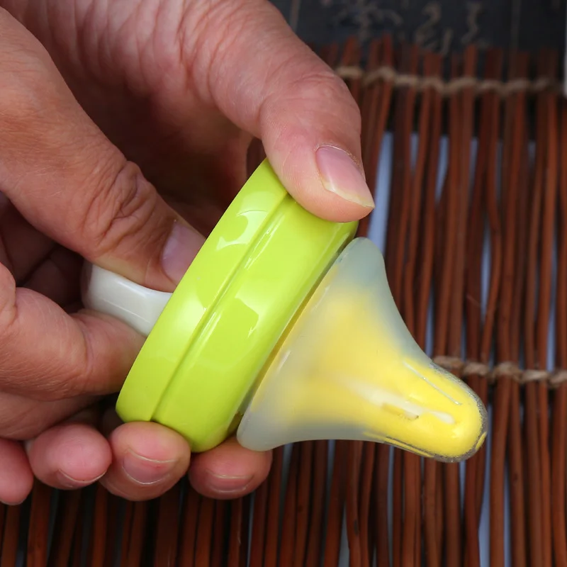 Вращающаяся на 360 градусов желтая губка щетка для сосков широкий калибр Очищение сосок Для Кормления бутылки щетки для младенцев очиститель соски