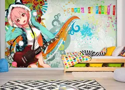 [Самоклеющиеся] 3D Супер Sonico рок девушка 66 Япония Аниме Обои росписи стены печати настенные наклейки