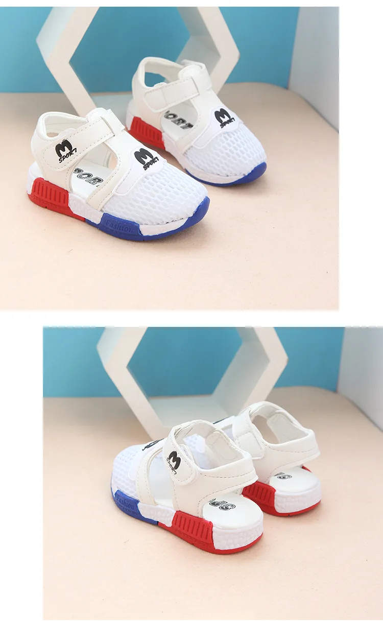 Kkabbyii весна новые летние Модная обувь в Корейском стиле для мальчиков и девочек, сандалии с открытыми пальцами с глубоким вырезом, сеточной подкладкой; дышащие пляжные сандалии для детей