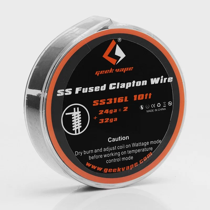 

GeekVape SS316L 24GAx2+32GA Fused Clapton / (26GA+32GA)x2+32GA Stagger Fused Clapton Heating Wire for RDA / RTA Vape Atomzier