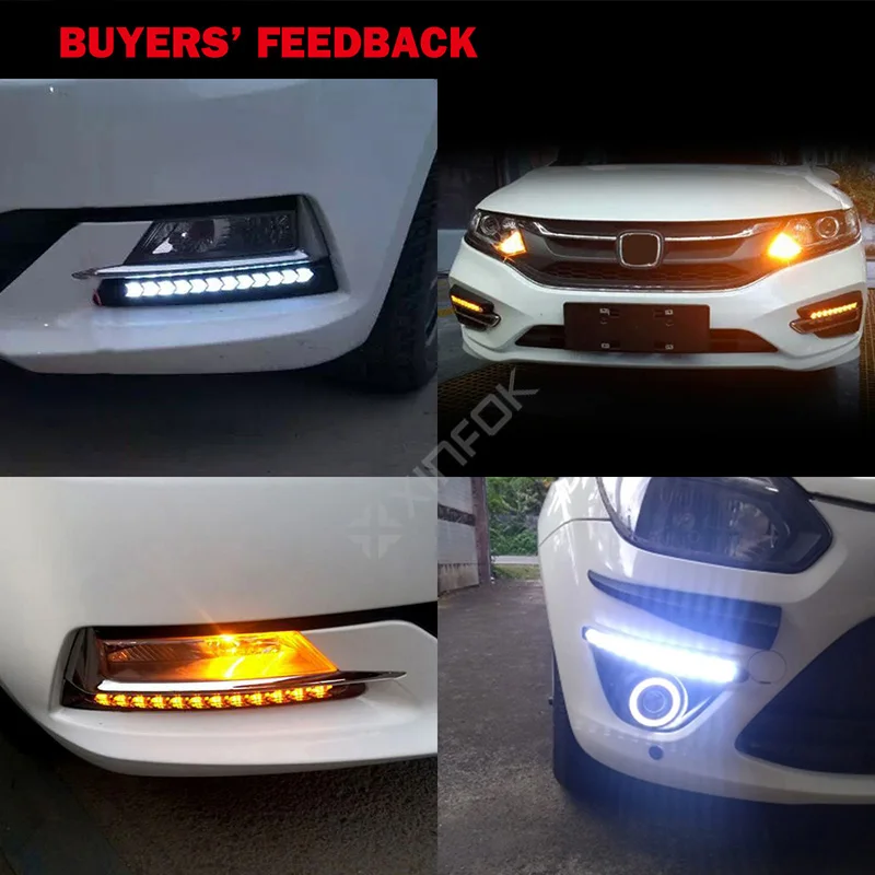 2x Водонепроницаемый Автомобильный светодиодный светильник, светодиодный дневной светильник, лампа для глаз, DRL, динамический сигнал поворота, дневной ходовой светильник
