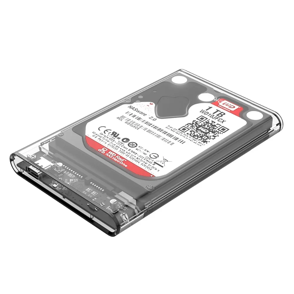 ORICO 2,5 дюймовый чехол для жесткого диска SATA-USB 3,1 Gen2 10 Гбит/с Тип C жесткий диск Внешний корпус для жесткого диска прозрачный чехол без инструмента 4 ТБ